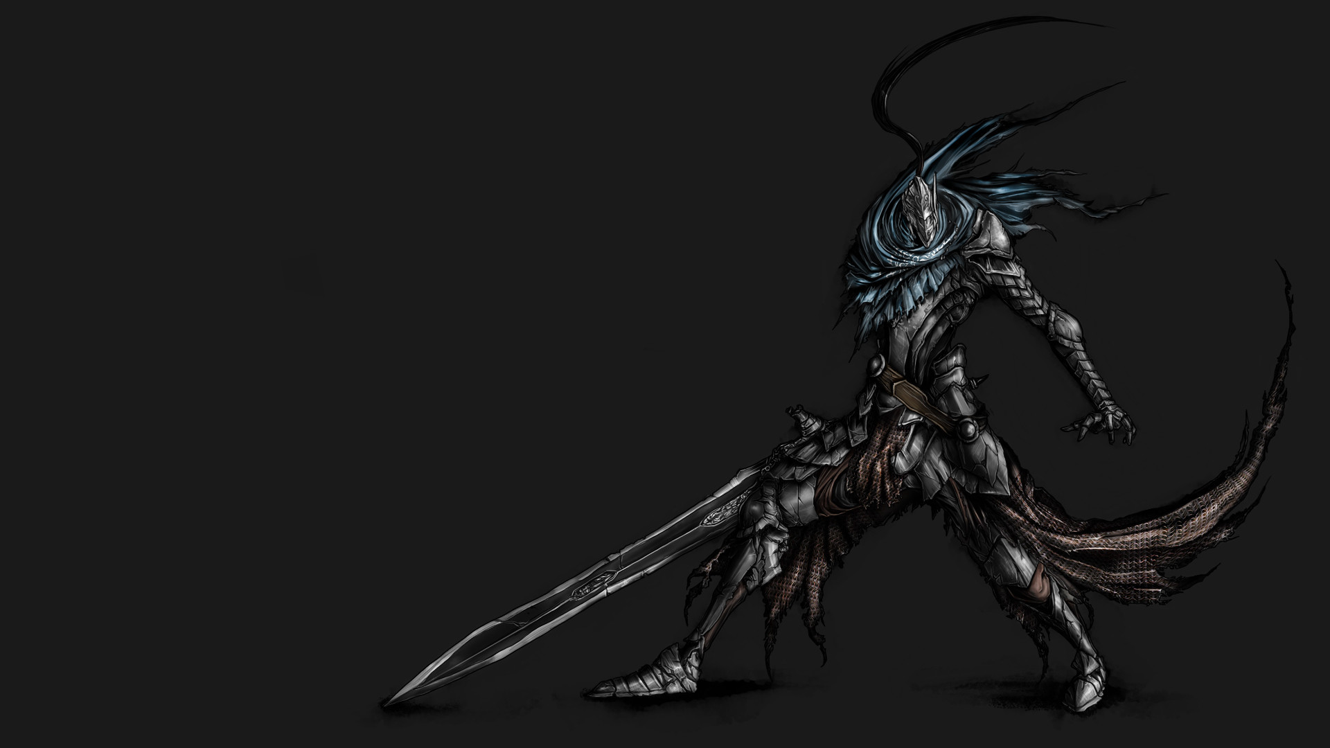 Artorias, Dark Souls, Spadone, Sfondo scuro, Full HD, wallpaper desktop