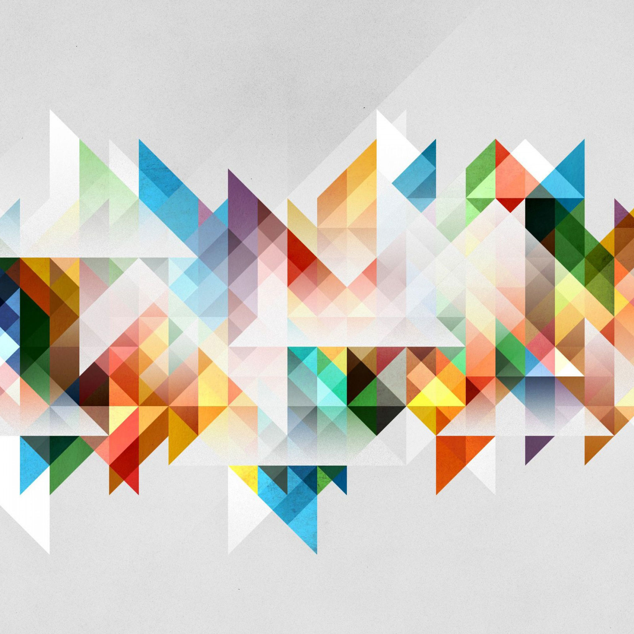 Triangoli, Mosaico, Multicolore, Sfondo bianco, Full HD, schermata di blocco iPad