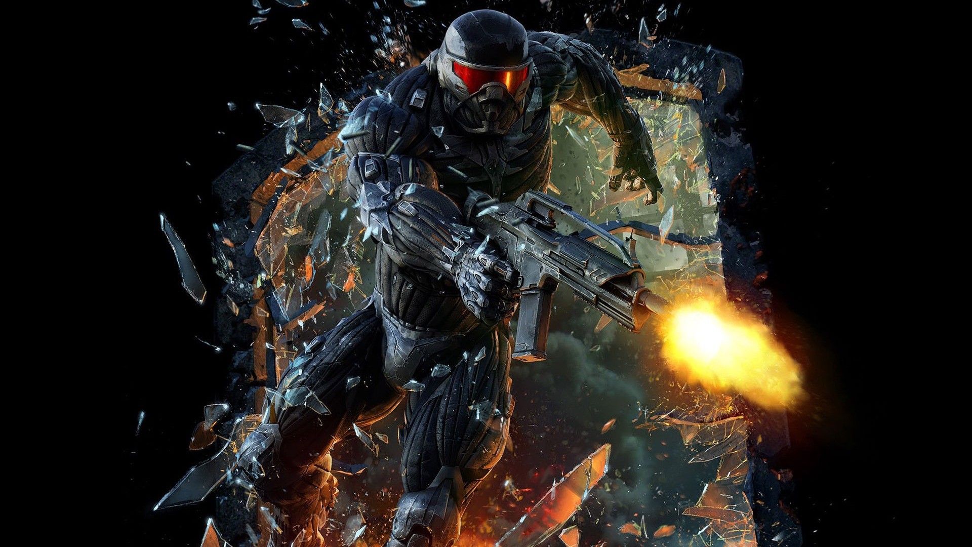 Prophet, Crysis 2, Nanotuta, Fucile, Sparo, Full HD, sfondo per PC e portatile