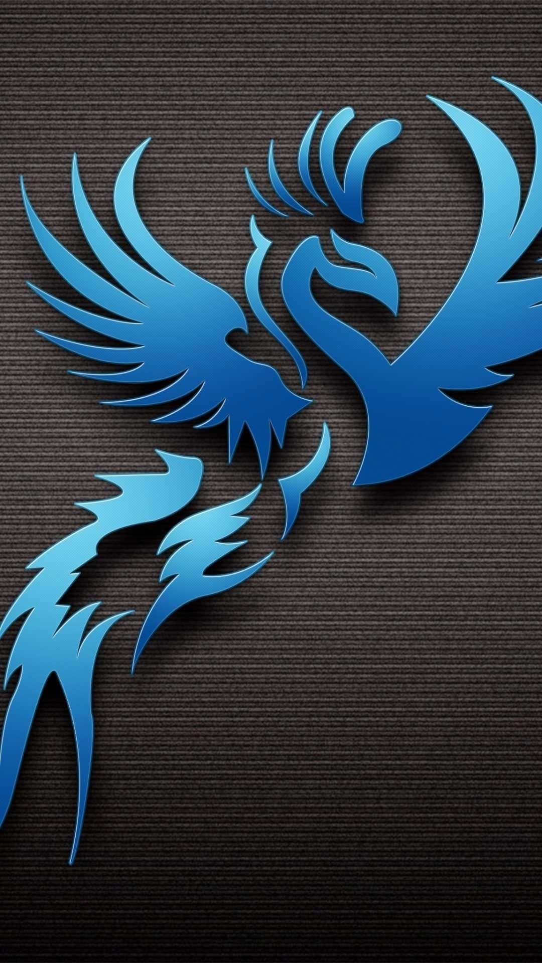 Fenice, Uccello, Blu, Arte digitale, schermata Home iPhone