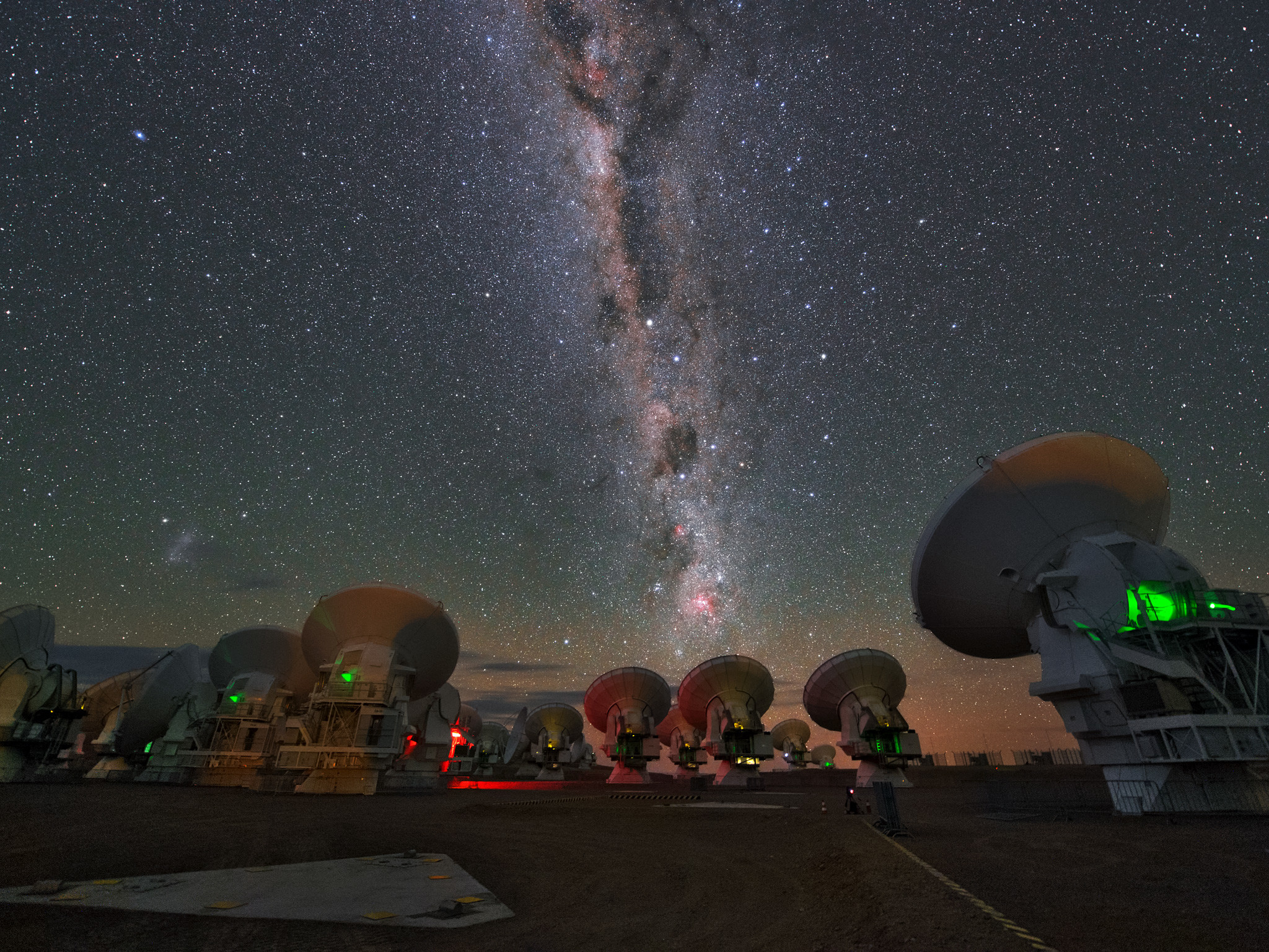 Via Lattea, ALMA, Radiotelescopi, Notte, Full HD, schermata di blocco iPad