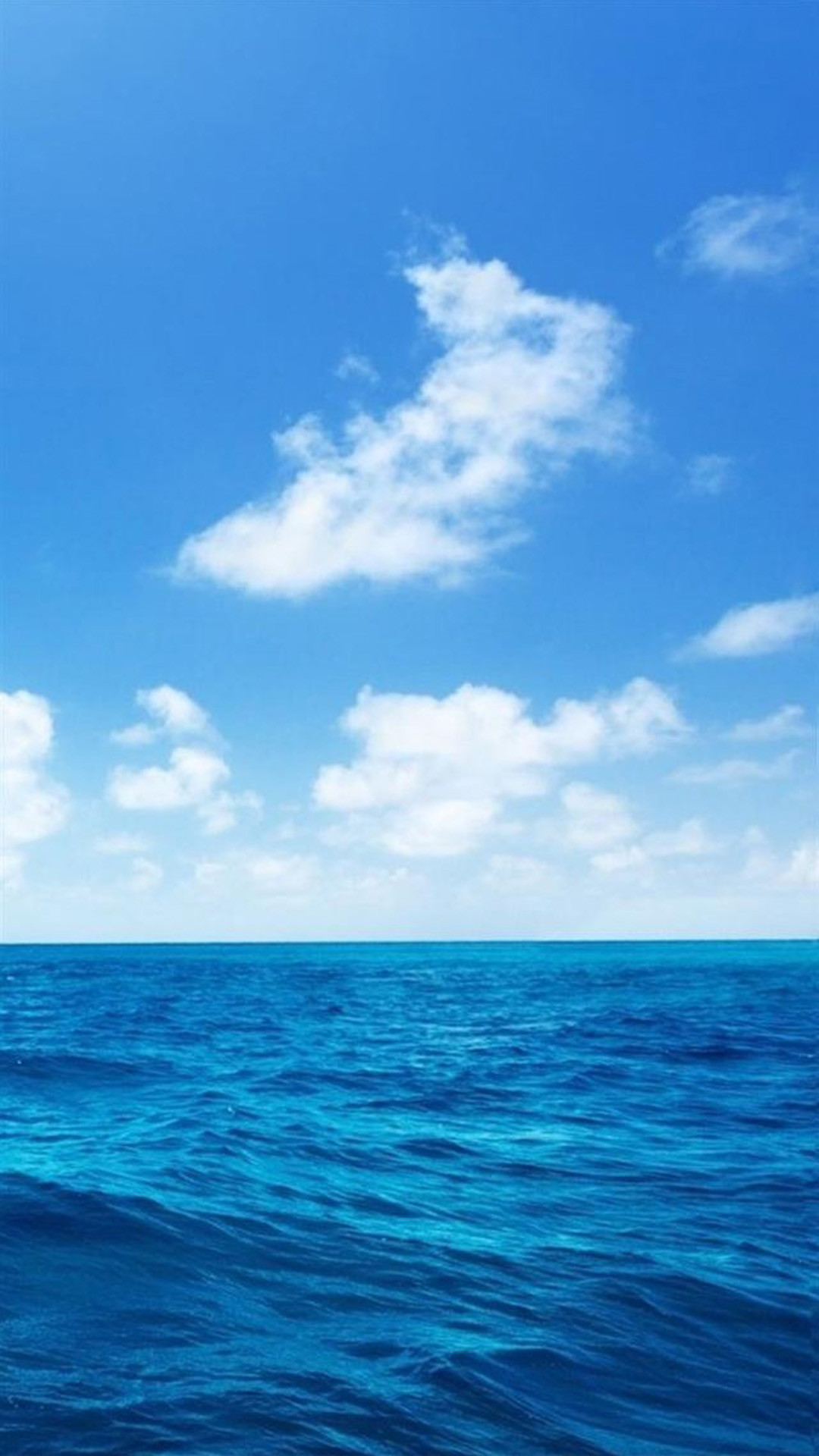 Cielo azzurro, Mare, Nuvole, Orizzonte, 1080x1920, schermata di blocco iPhone