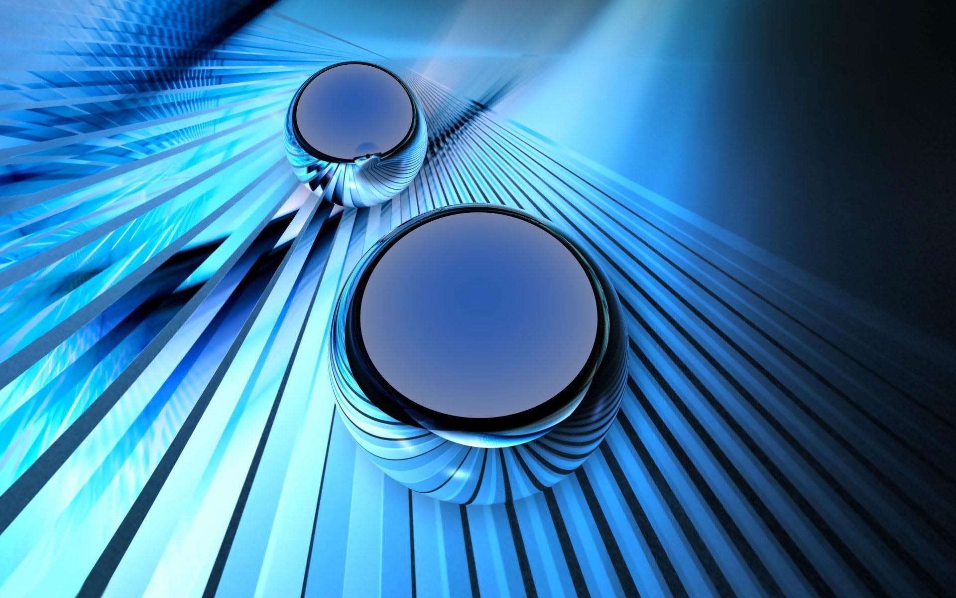 Astratto, Sfere, Blu, Rendering 3D, 16:10 Full HD, sfondo widescreen
