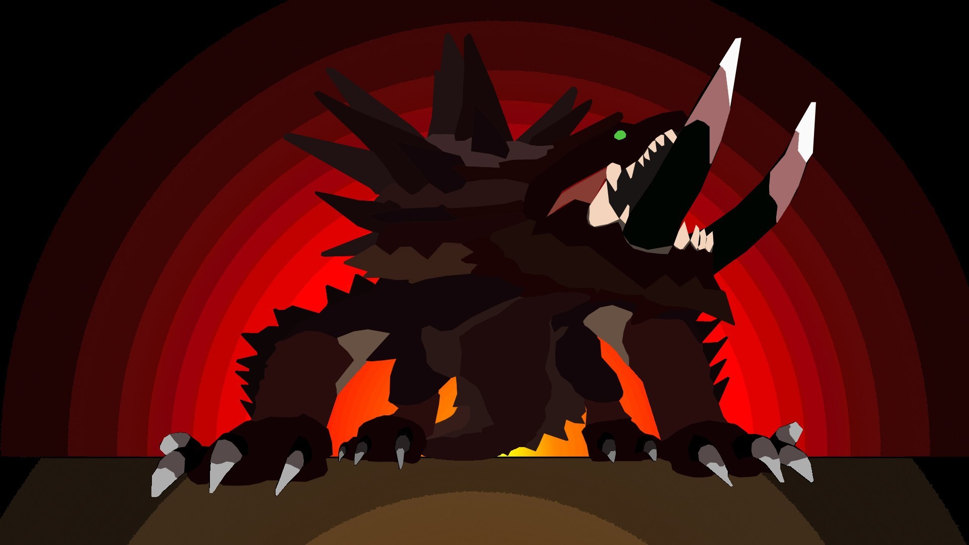 Monster Hunter, Silhouette, Rosso, Full HD, sfondo per portatile