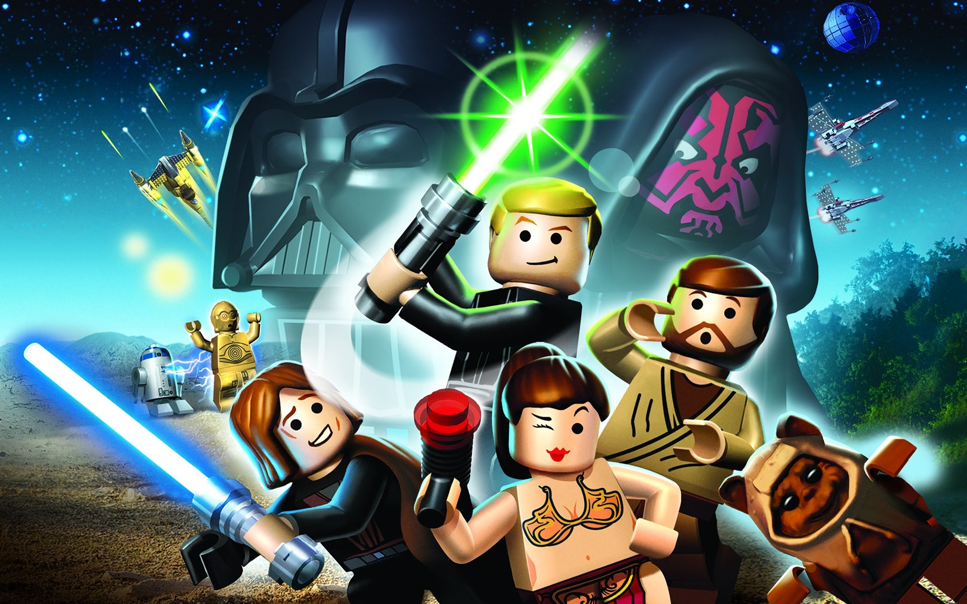 LEGO Star Wars, Darth Vader, Darth Maul, Principessa Leia, Videogioco, sfondo desktop 1920x1200