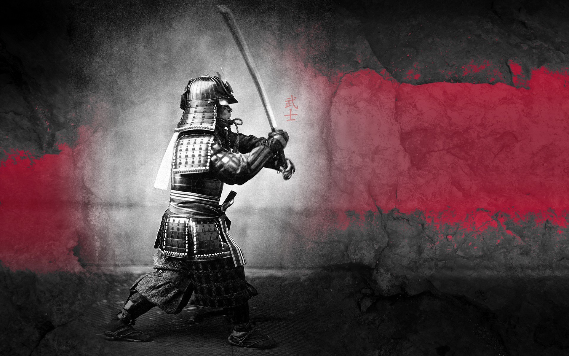 Samurai, Katana, Armatura, Rosso e nero, 1920x1200, sfondo MacBook Pro