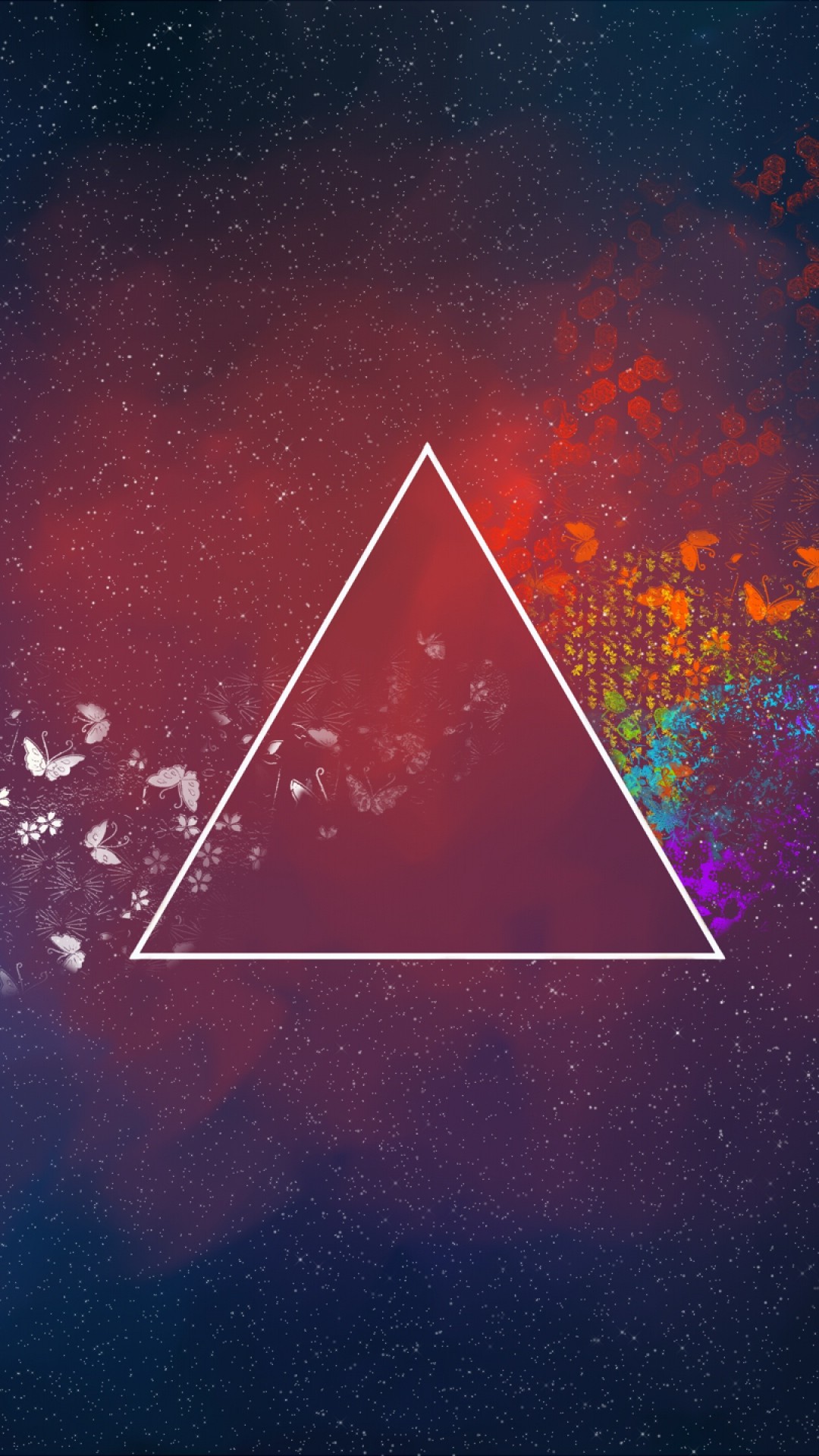 Triangolo, Arte astratta, Rosso, Blu, Full HD, sfondo per smartphone