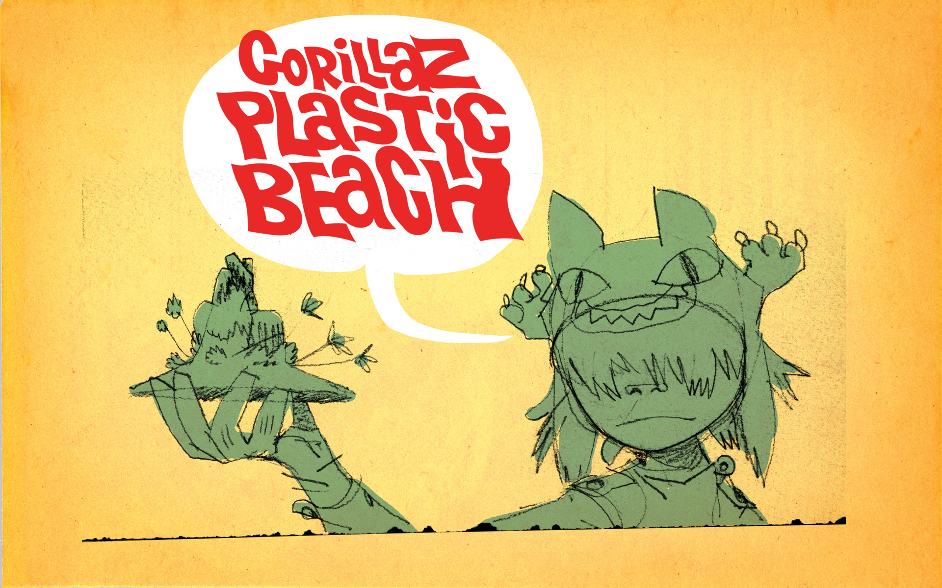 Gorillaz, Plastic Beach, Noodle, Fumetto, 1920x1200, sfondo per PC