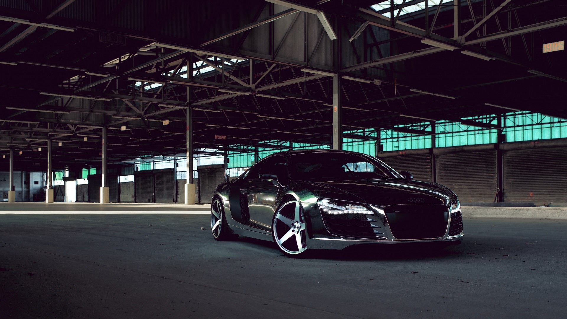 Audi R8, Capannone, Nero, Full HD, sfondo per PC