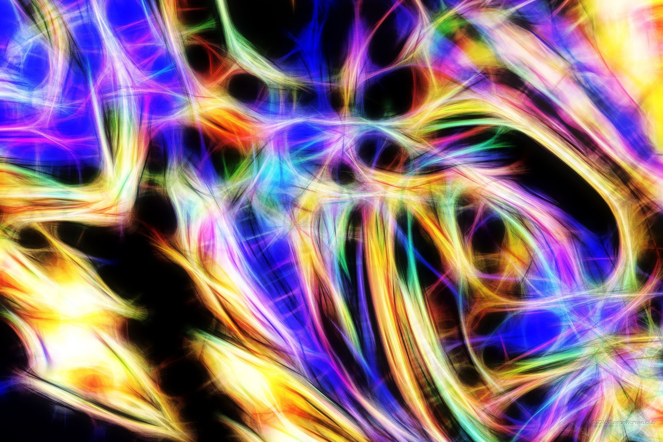Linee luminose, Frattale, Astratto, Sfondo nero, wallpaper per tablet