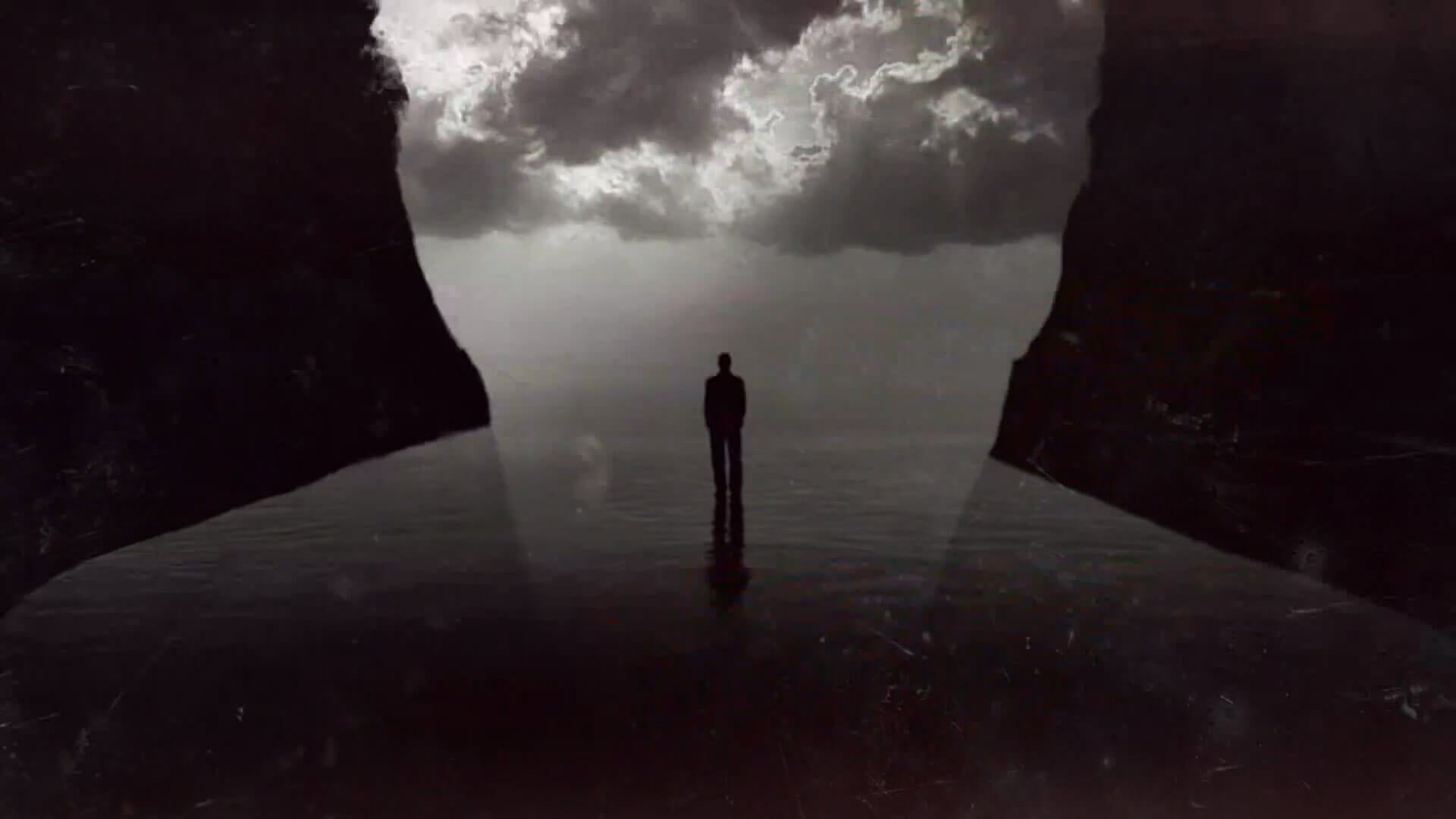 True Detective, Doppia esposizione, Silhouette, Nuvole, Toni scuri, sfondo widescreen Full HD