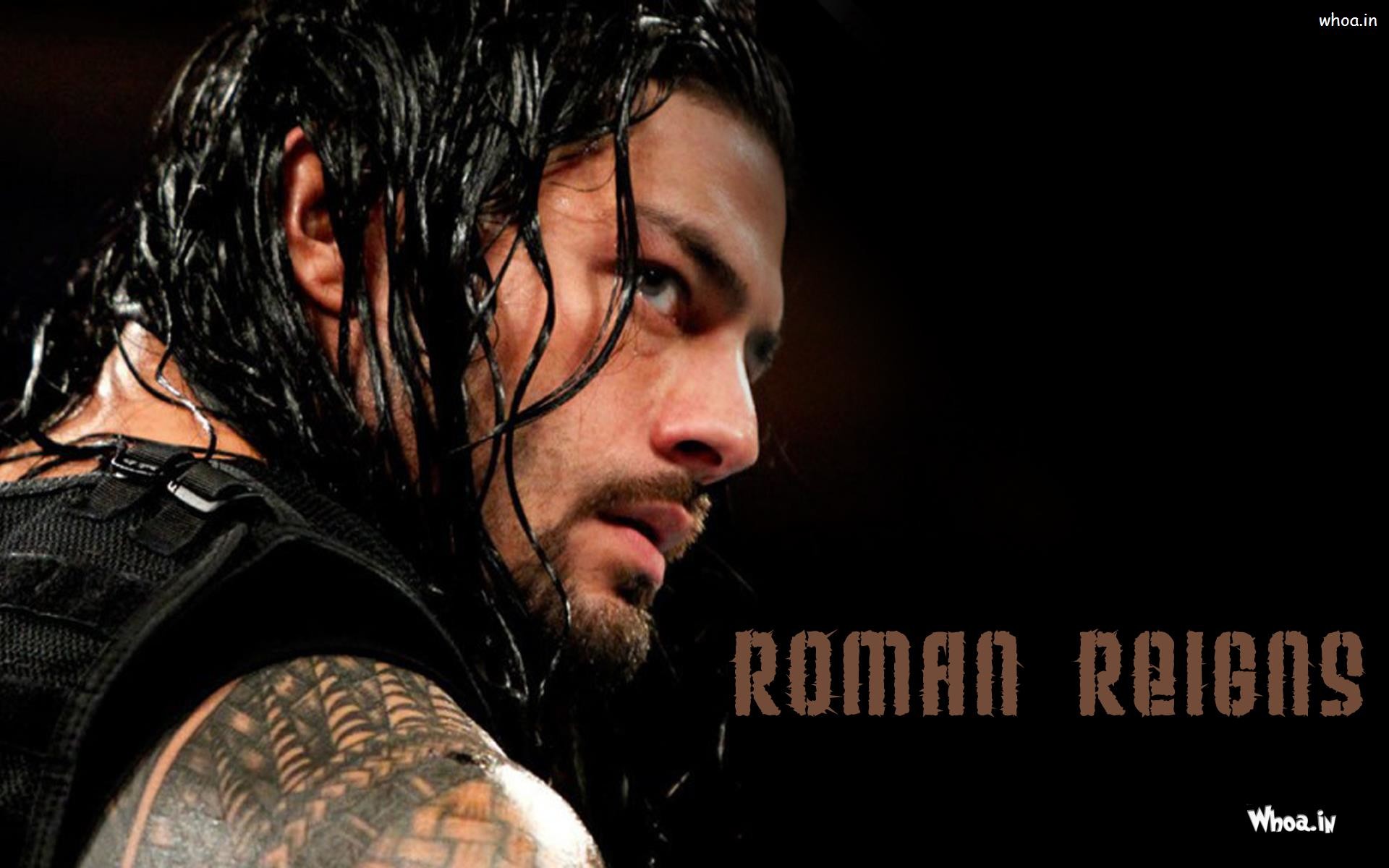 Roman Reigns, WWE, Primo piano, Sfondo nero, 16:10 Full HD, wallpaper widescreen