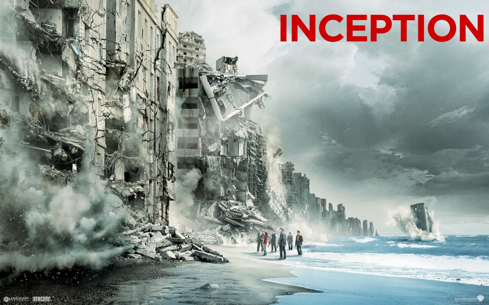 Inception, Limbo, Spiaggia, Edifici crollati, Locandina, 1920x1200, sfondo MacBook Pro