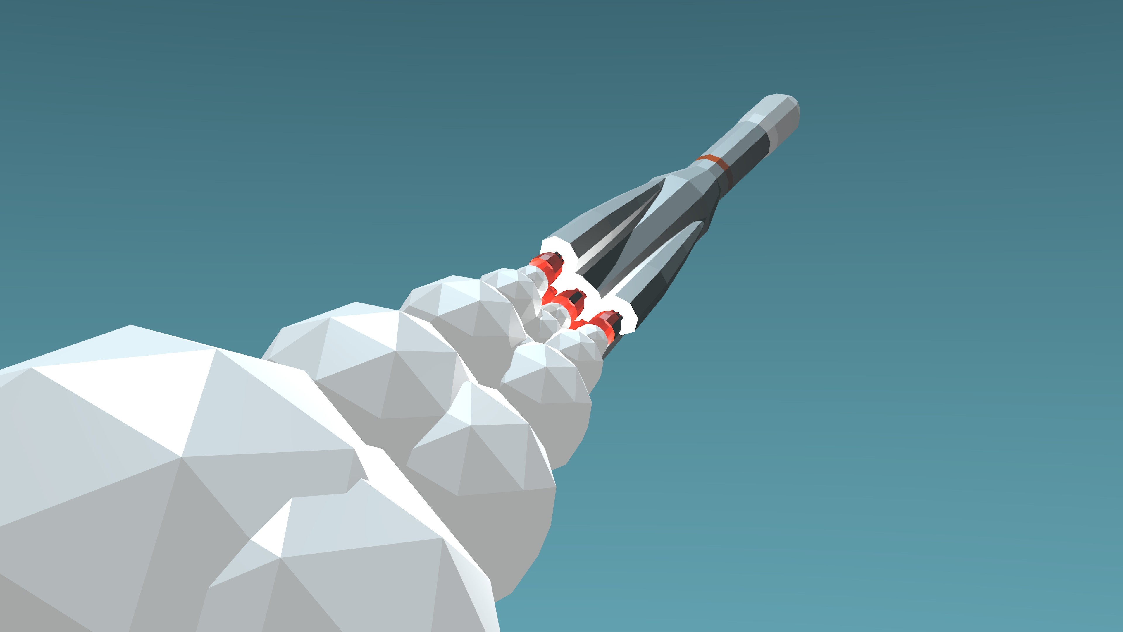 Low poly, Razzo Sojuz, Lancio, Fumo, 4K, wallpaper desktop