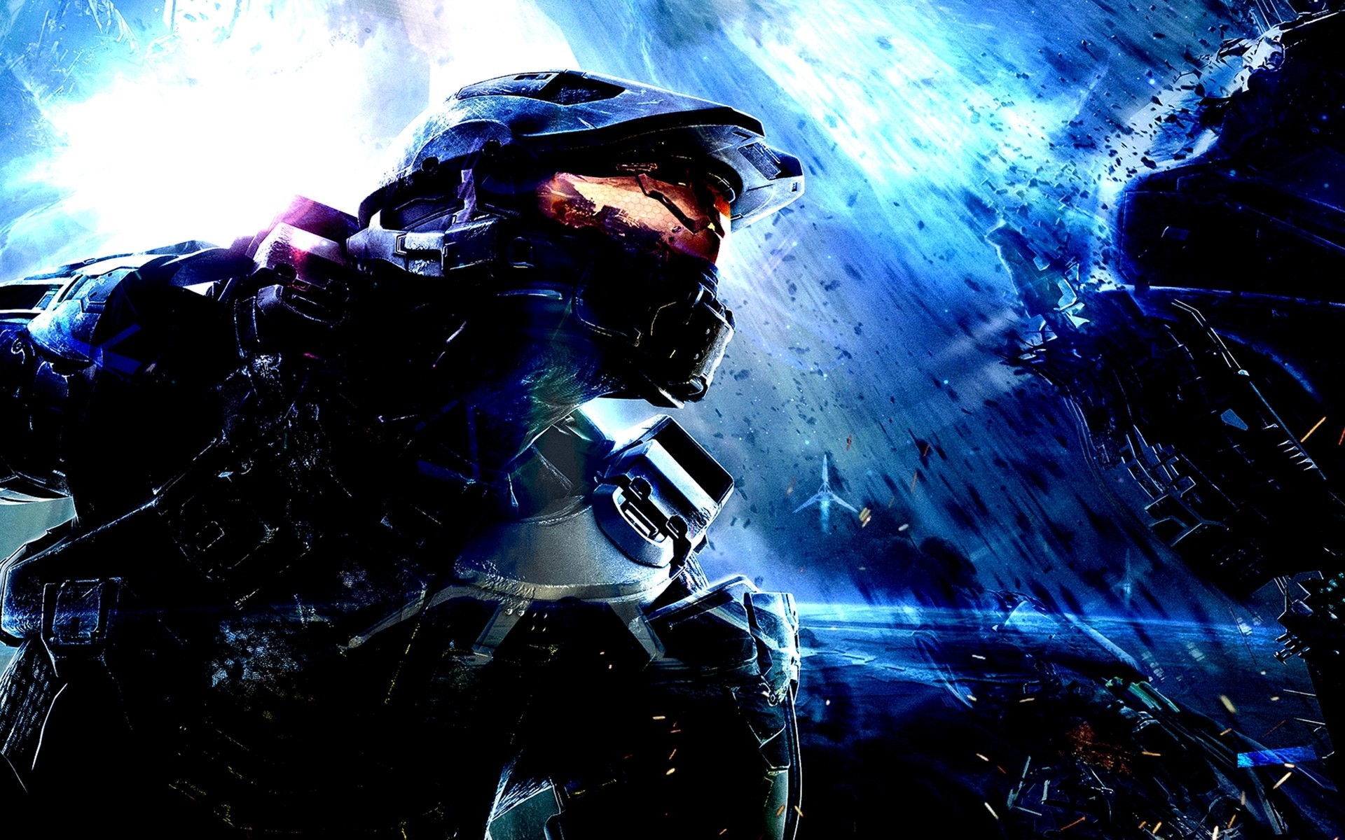 Master Chief, Halo, Blu, Casco, Full HD, sfondo desktop