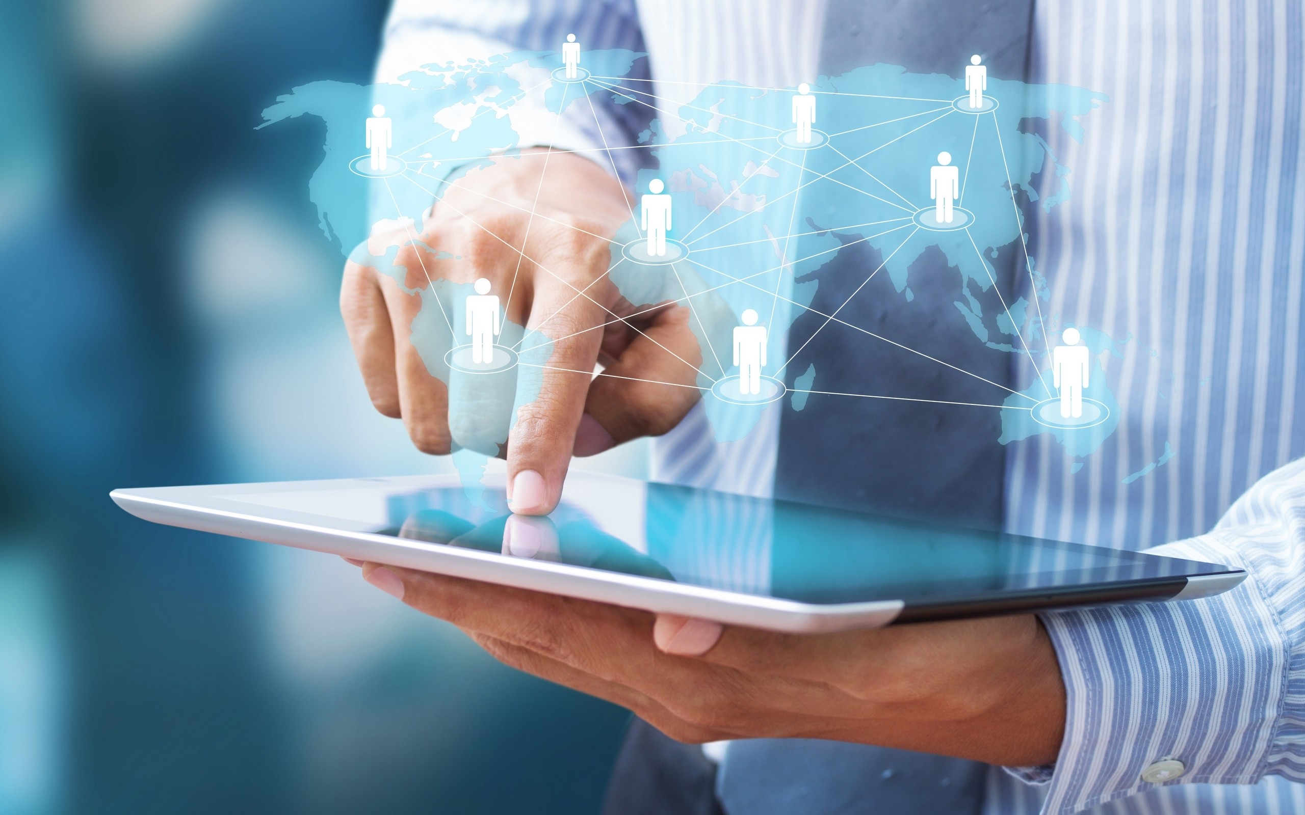 Tablet, Rete, Mappa del mondo, Tecnologia, 2K, sfondo per PC