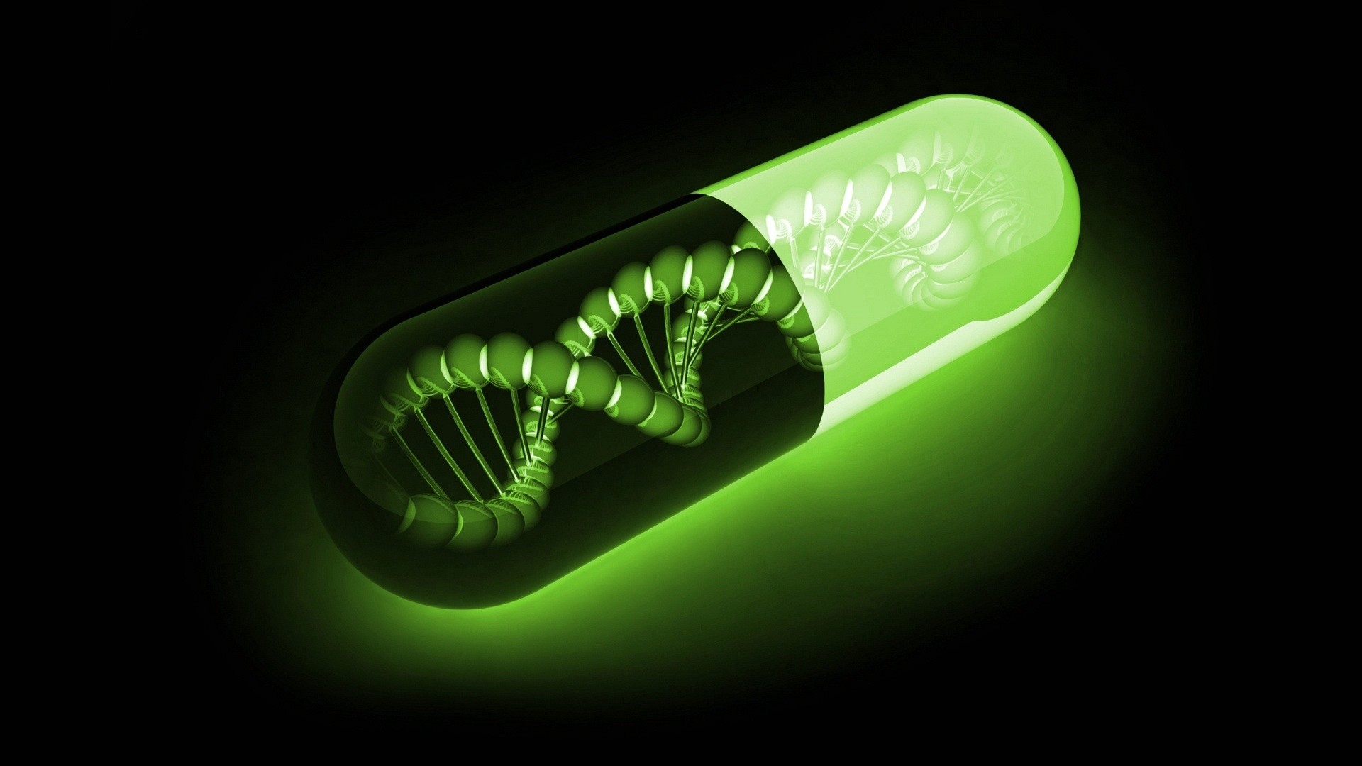 Capsula, DNA, Doppia elica, Sfondo nero, Full HD, wallpaper per PC