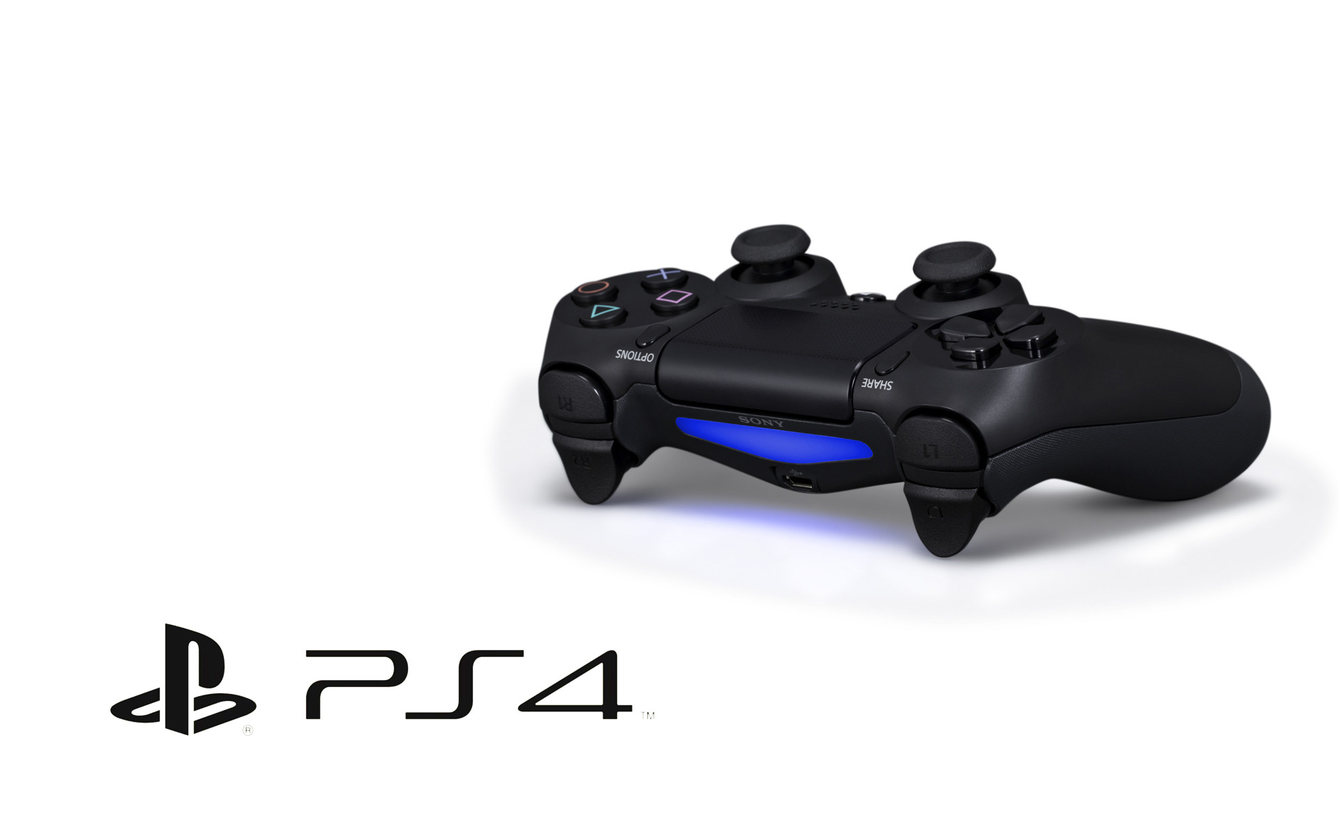 DualShock 4, PlayStation 4, Controller, Sfondo bianco, 16:10 Full HD, wallpaper widescreen