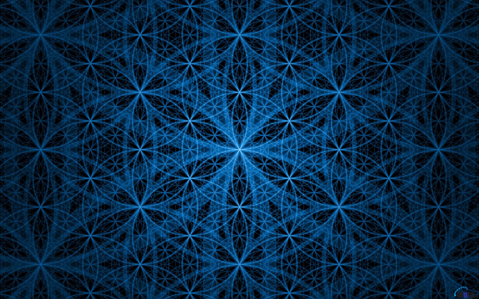 Fiore della vita, Geometria sacra, Blu, Full HD, wallpaper desktop