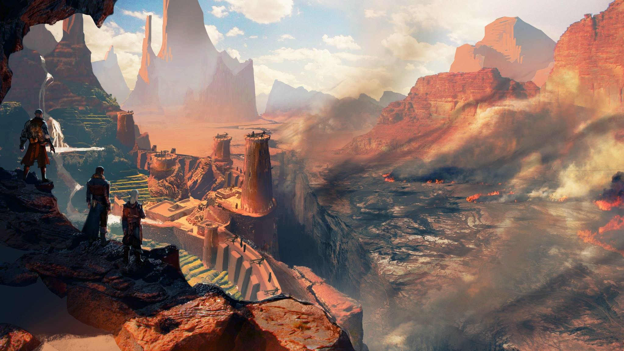 Dragon Age: Inquisition, Canyon, Rovine, Deserto, Tramonto, Full HD, sfondo desktop