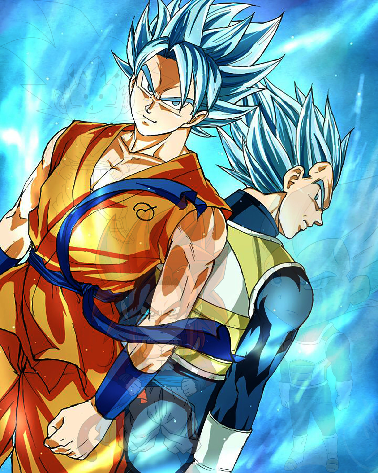 Goku, Vegeta, Super Saiyan Blue, Dragon Ball Super, sfondo per iPad e tablet