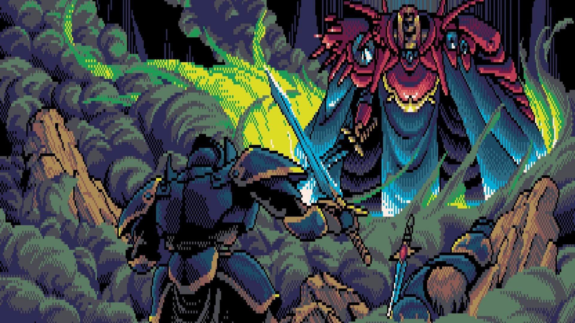Pixel art, Cavaliere, Battaglia, Spada, 1920x1080, immagine di sfondo