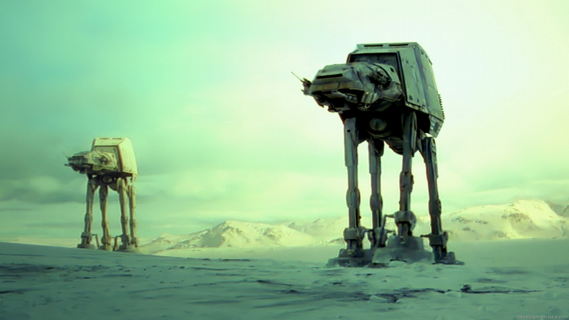 AT-AT, Hoth, L'Impero colpisce ancora, Star Wars, Neve, 1920x1080, immagine di sfondo