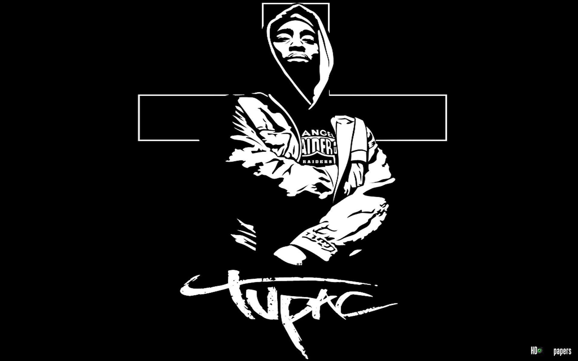 Tupac Shakur, 2Pac, Croce, Bianco e nero, 1920x1200, sfondo MacBook Pro