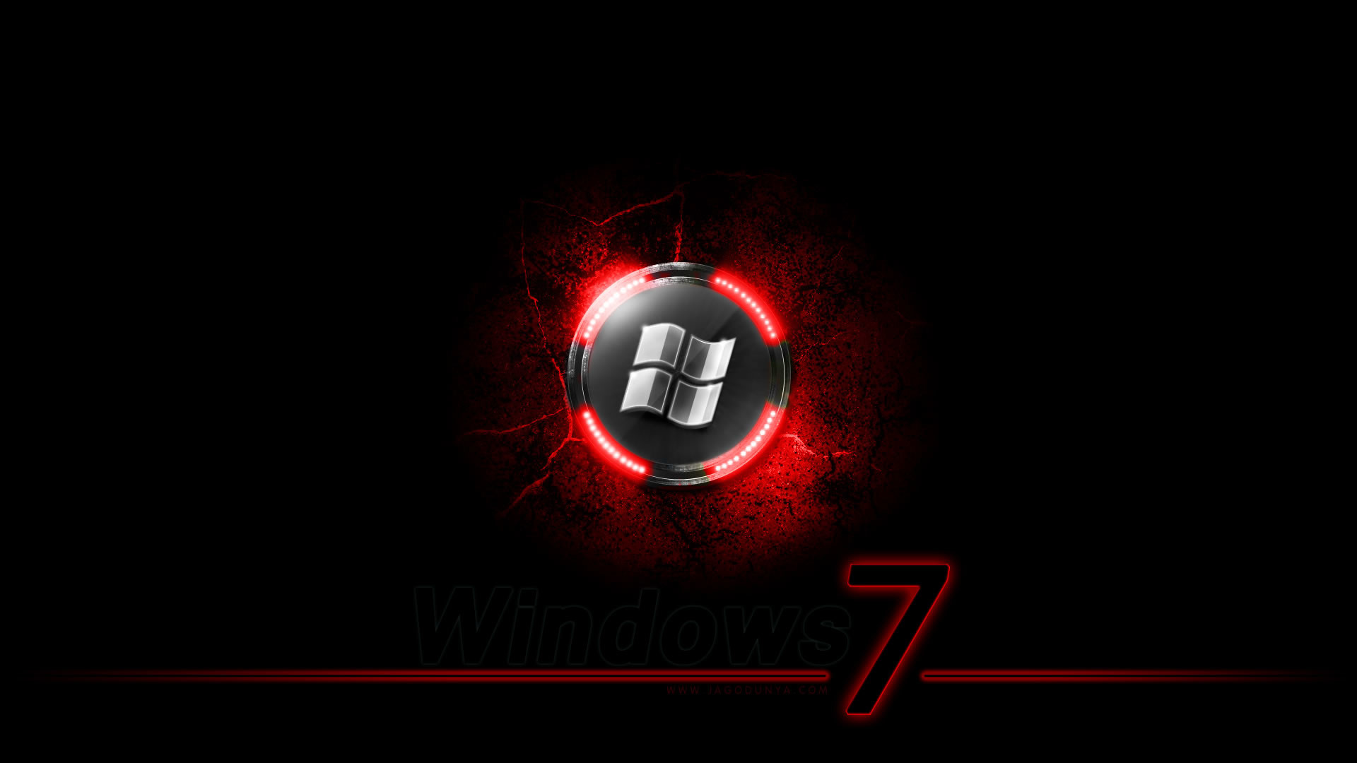 Windows 7, Logo Windows, Rosso, Sfondo nero, Full HD, wallpaper per portatile