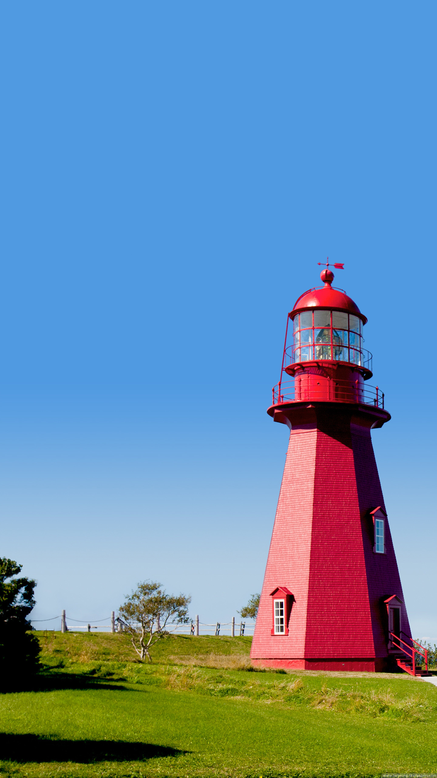 Faro rosso, Faro di La Martre, Prato, Cielo azzurro, QHD+, schermata di blocco LG G2