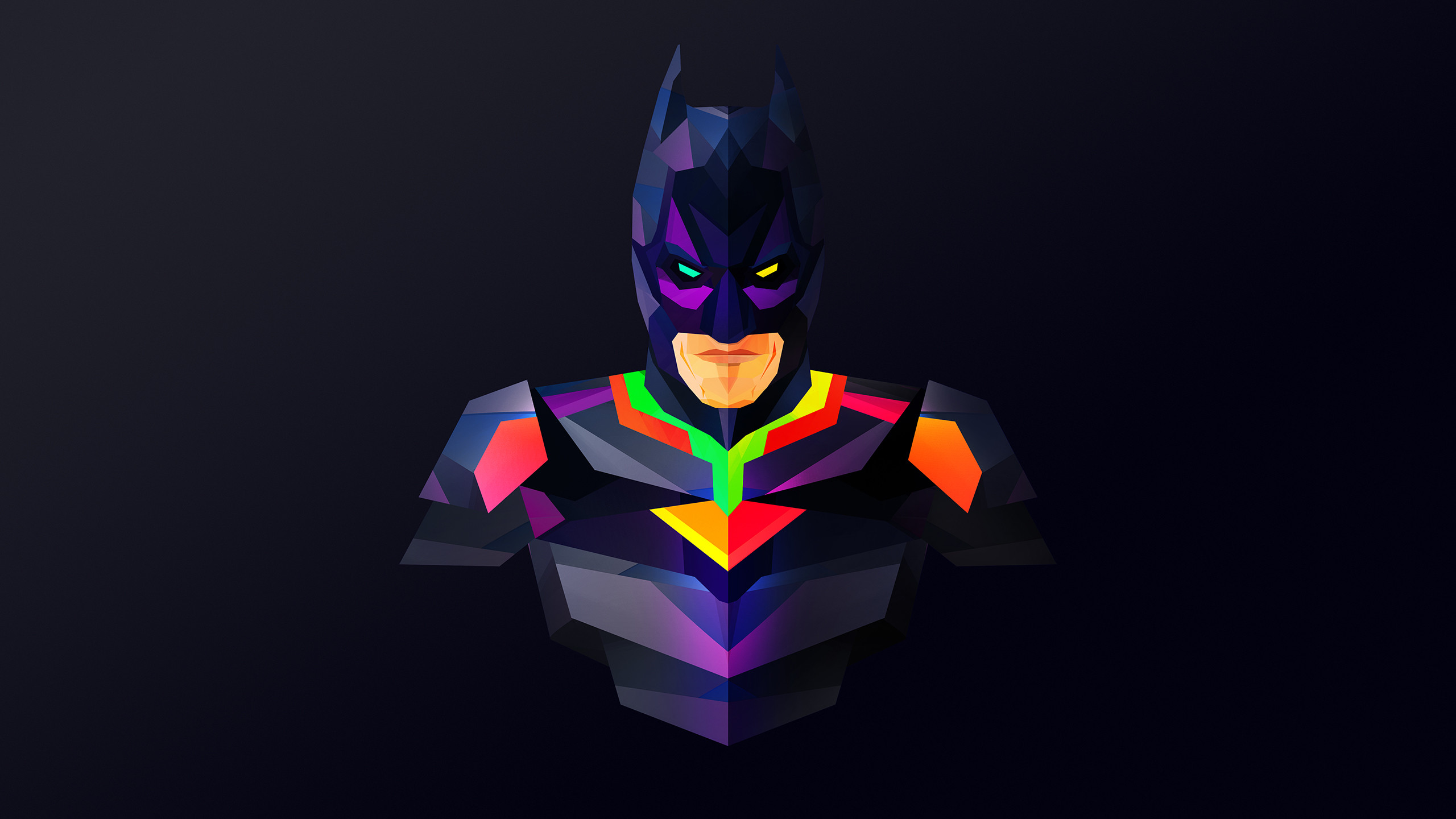Batman, DC Comics, Justin Maller, Low poly, 2K, sfondo per portatile