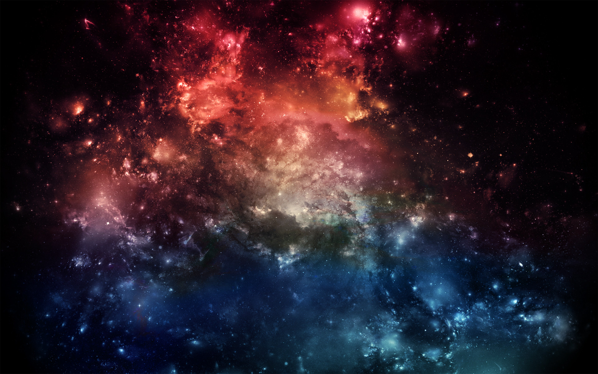 Nebulosa, Stelle, Rosso, Blu, Full HD, sfondo per PC