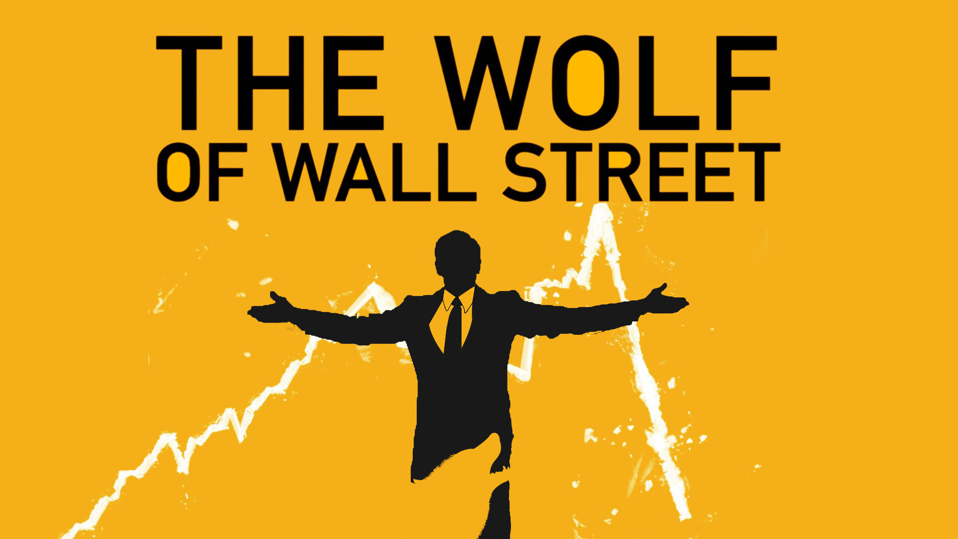 The Wolf of Wall Street, Logo, Silhouette, Giallo, Full HD, wallpaper per portatile