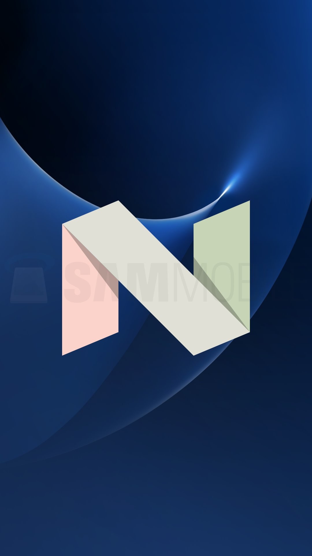 Android Nougat, Logo N, Blu, Curve, Full HD, sfondo per smartphone