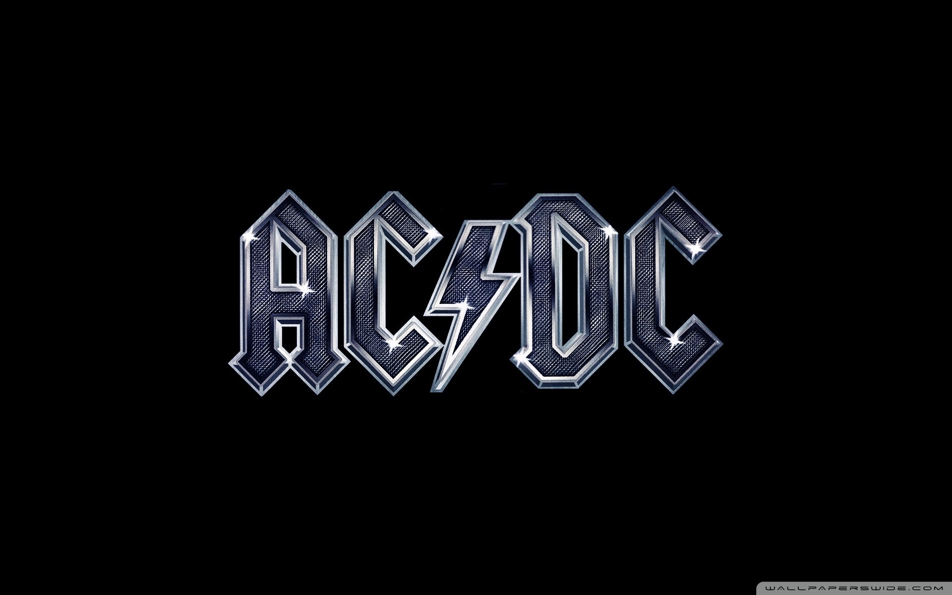 Logo AC/DC, AC/DC, Sfondo nero, Full HD, wallpaper desktop