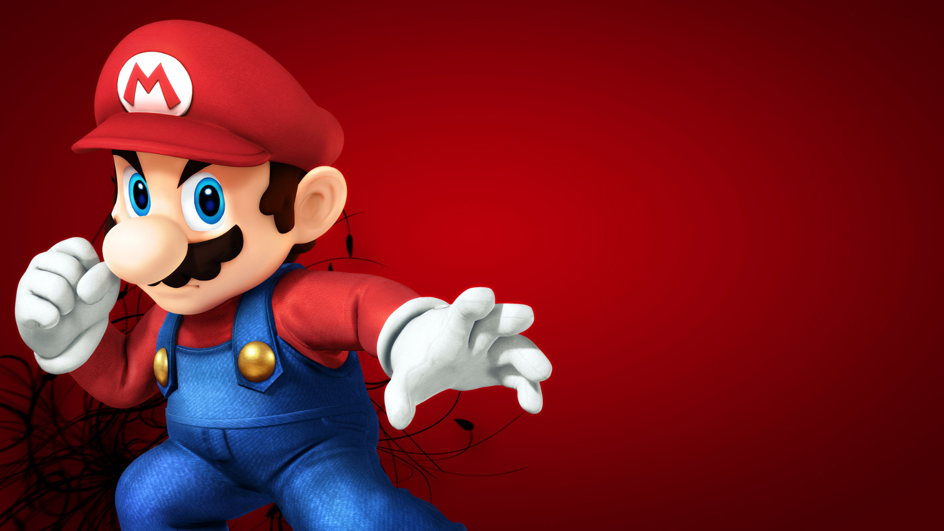 Mario, Super Mario, Sfondo rosso, Full HD, wallpaper desktop