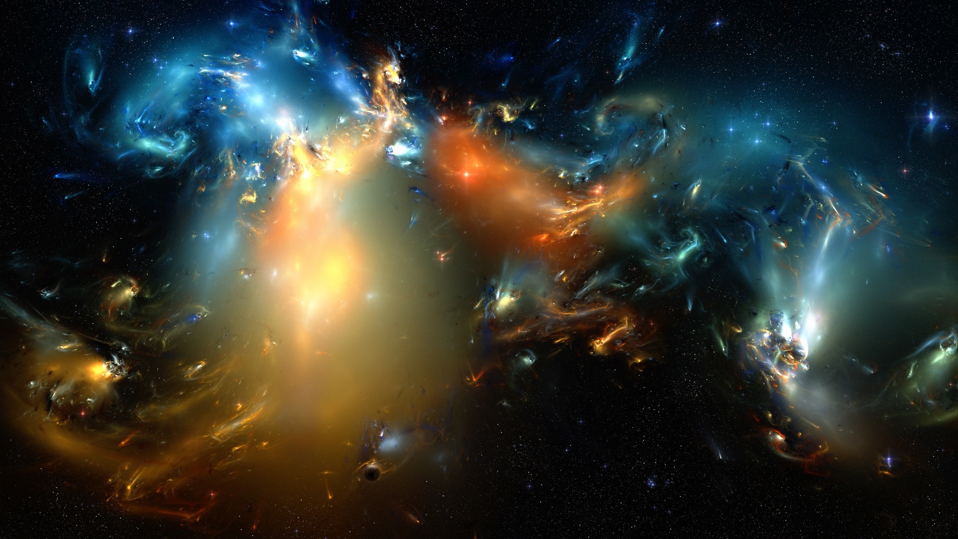 Nebulosa, Spazio, Arte digitale, Arancione, 1920x1080, sfondo per PC