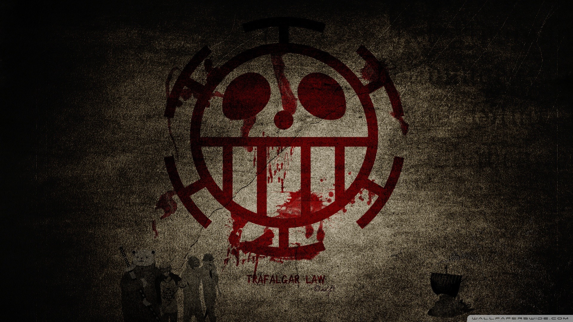 Jolly Roger dei Pirati Heart, Rosso, Texture grunge, Full HD, wallpaper per portatile