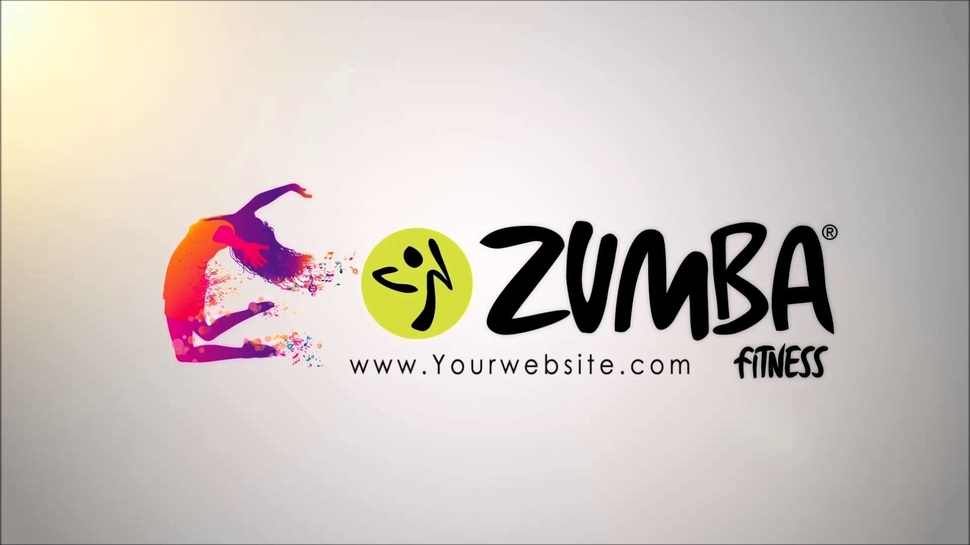 Zumba Fitness, Logo, Ballerina, Sfondo grigio, Full HD, wallpaper desktop