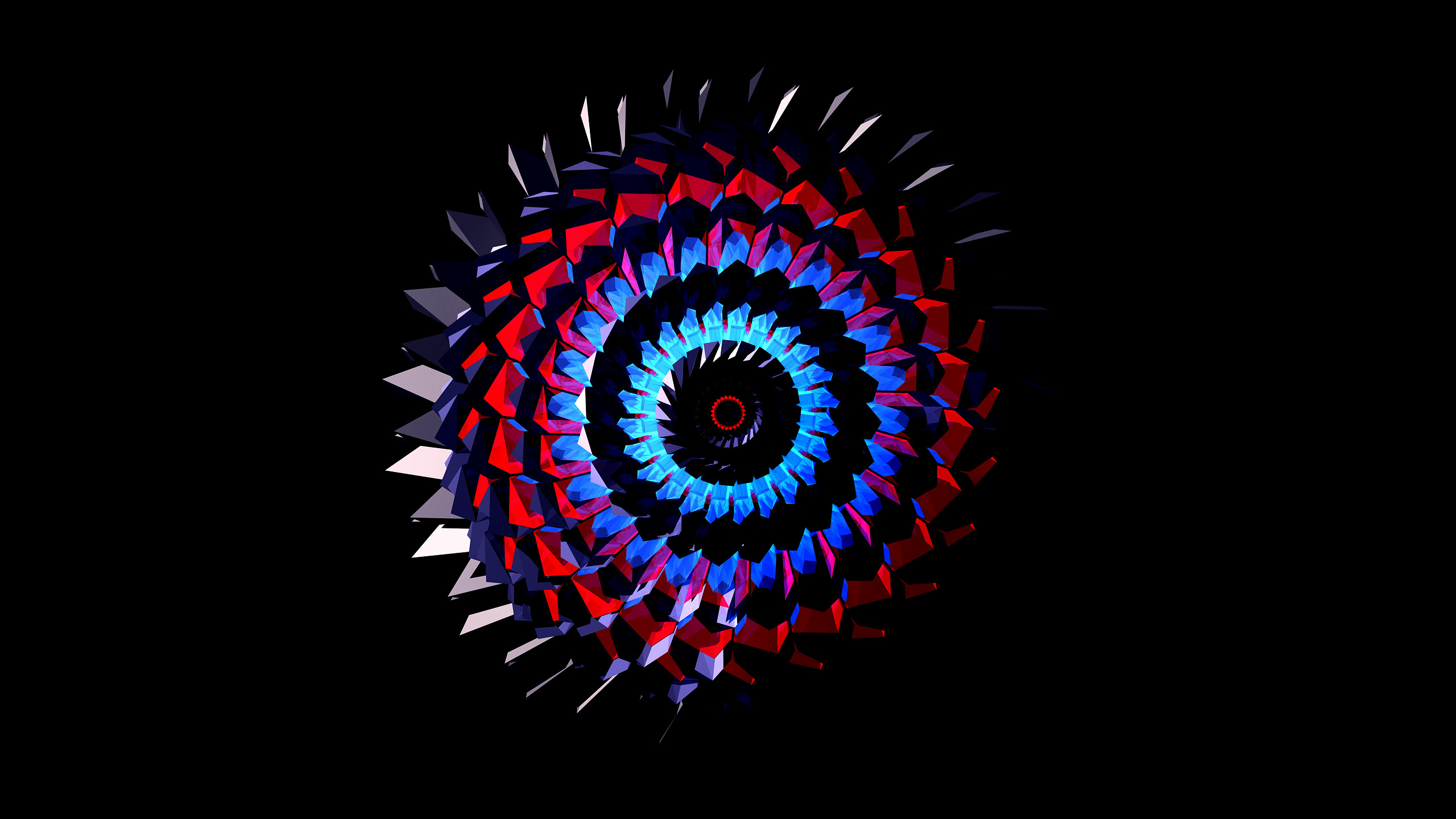 Spirale, Astratto, Sfondo nero, Vortice, 2K, wallpaper per PC