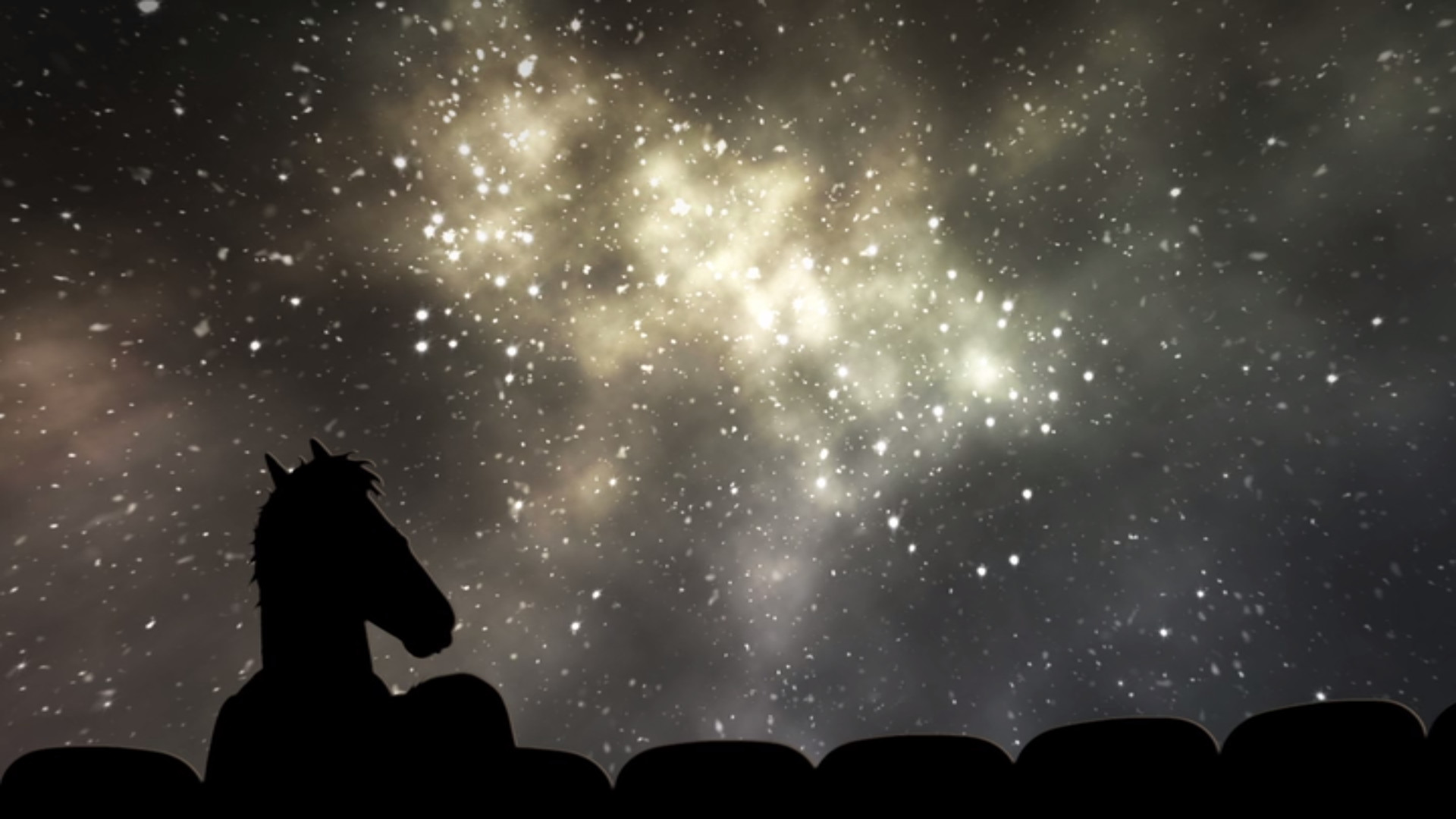 BoJack Horseman, Silhouette, Galassia, Stelle, Full HD, wallpaper desktop