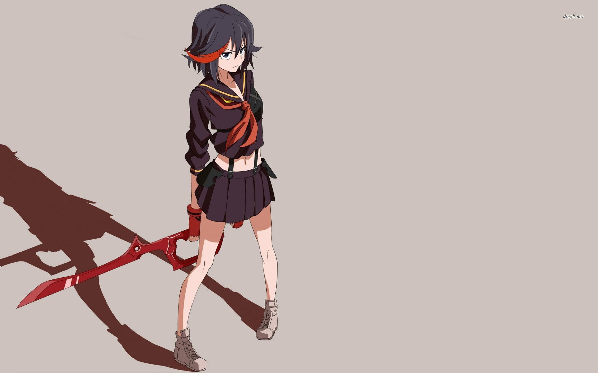 Ryuko Matoi, Kill la Kill, Forbice-spada, Ombra, Minimalista, 16:10 Full HD, sfondo widescreen