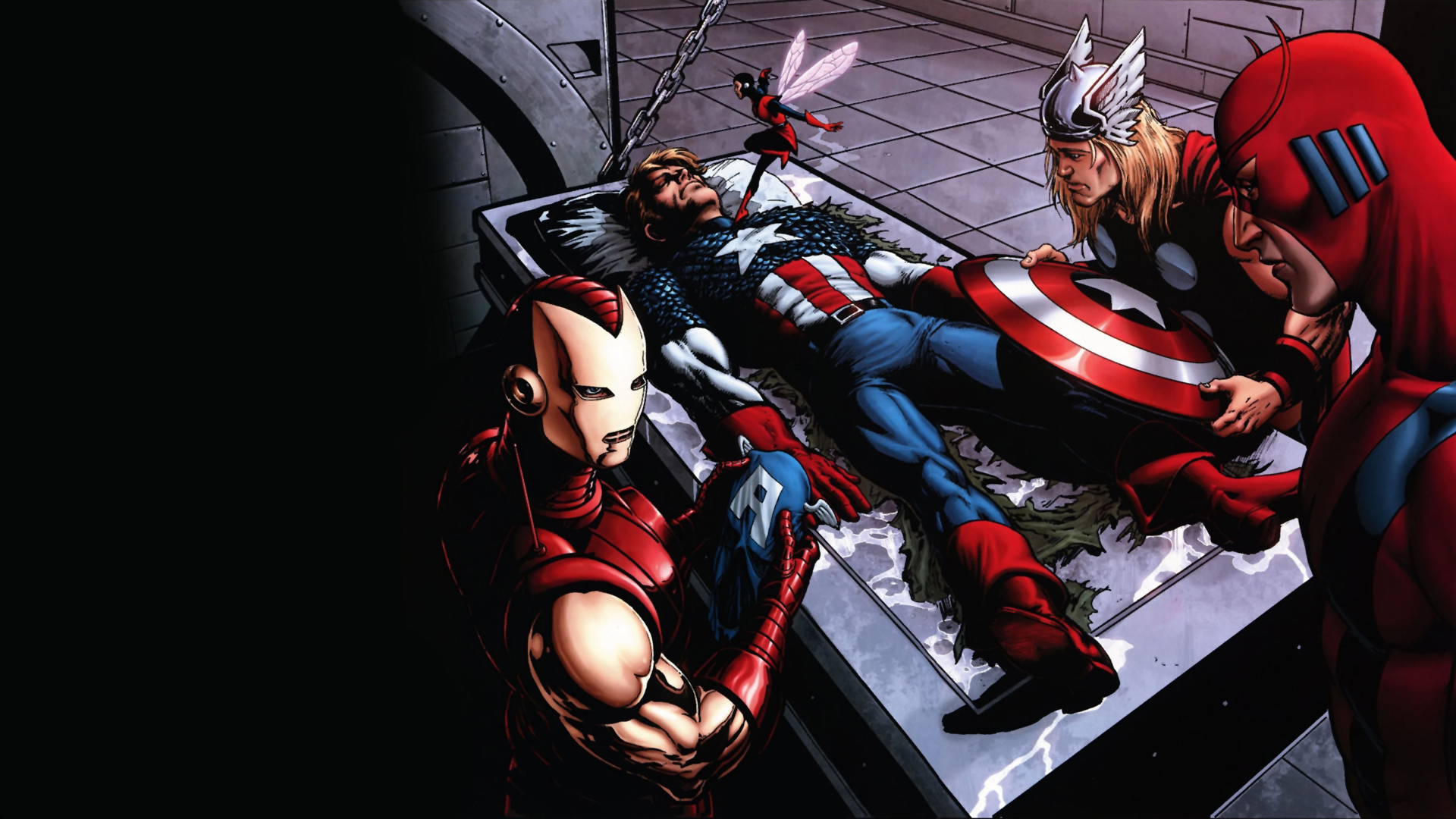 Iron Man, Captain America, Thor, Wasp, Marvel Comics, Full HD, sfondo per portatile
