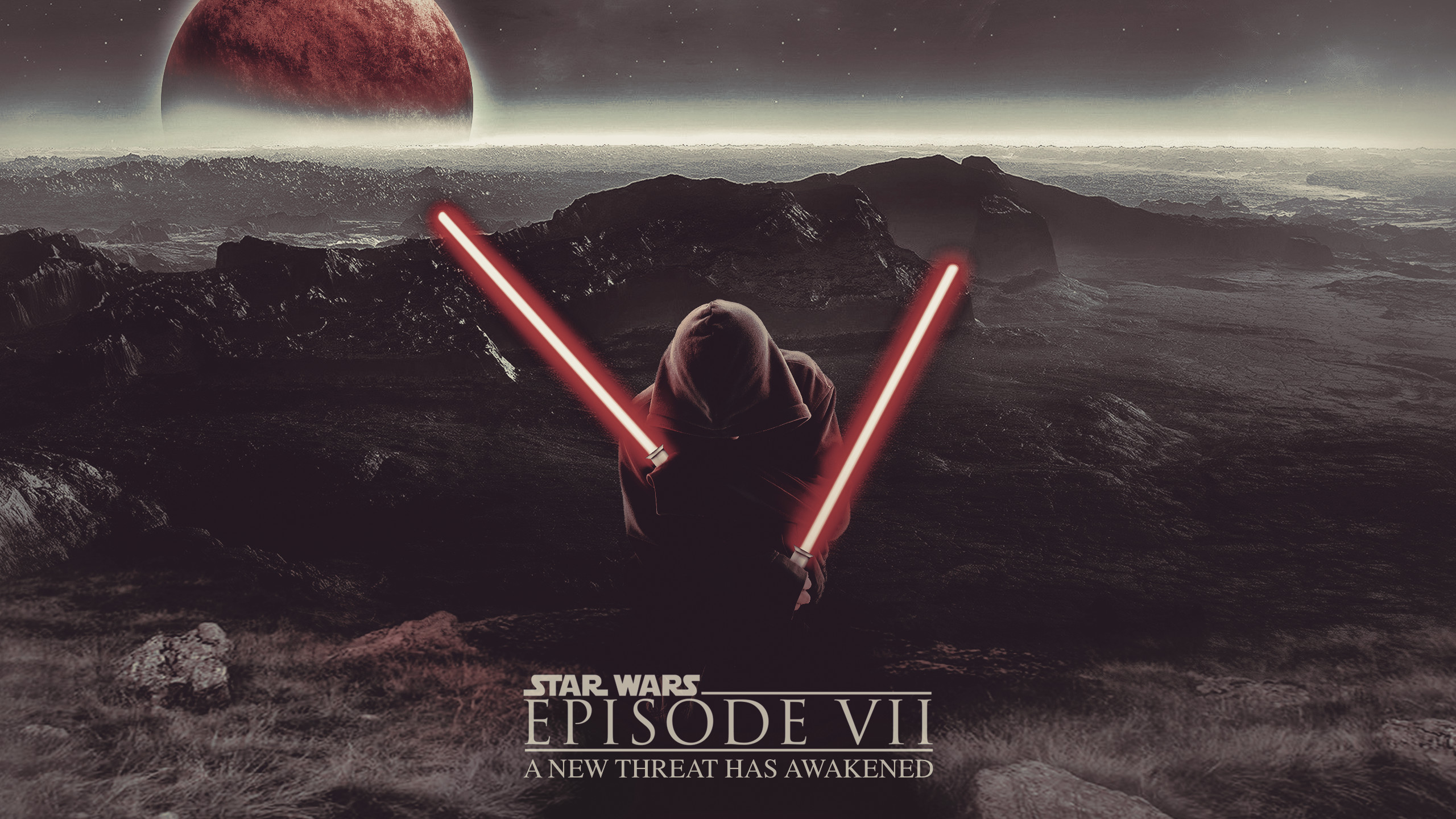 Kylo Ren, Episodio VII, Star Wars: Il risveglio della Forza, Spade laser, sfondo widescreen 2K
