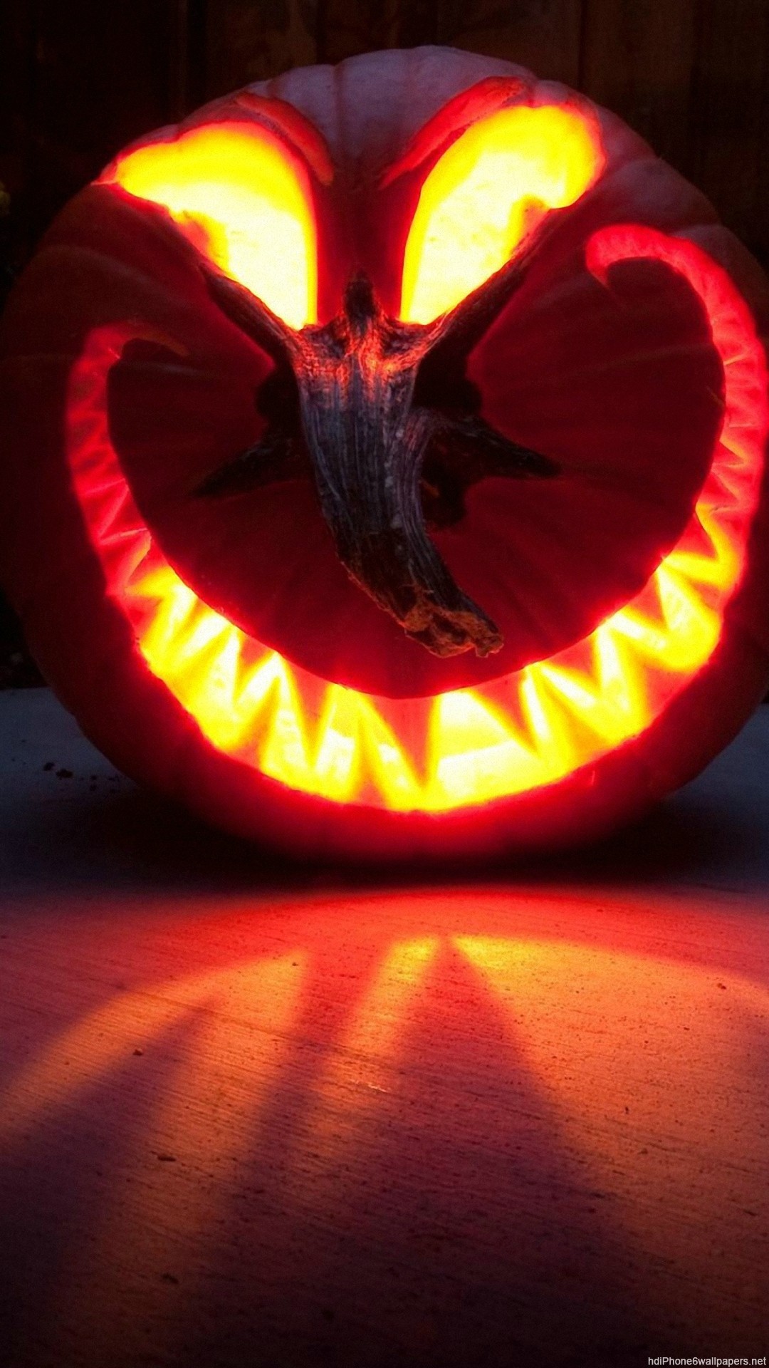 Zucca di Halloween, Jack-o'-lantern, Halloween, Luce arancione, schermata Home iPhone 6
