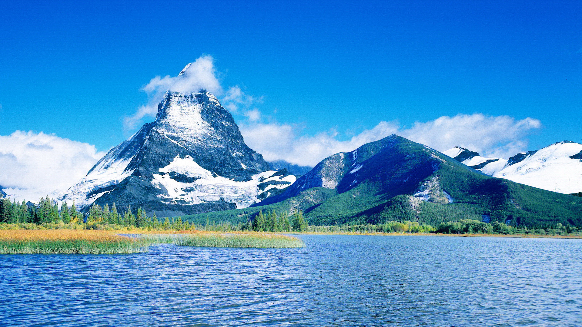 Cervino, Montagna, Lago, Cielo azzurro, sfondo Full HD per desktop