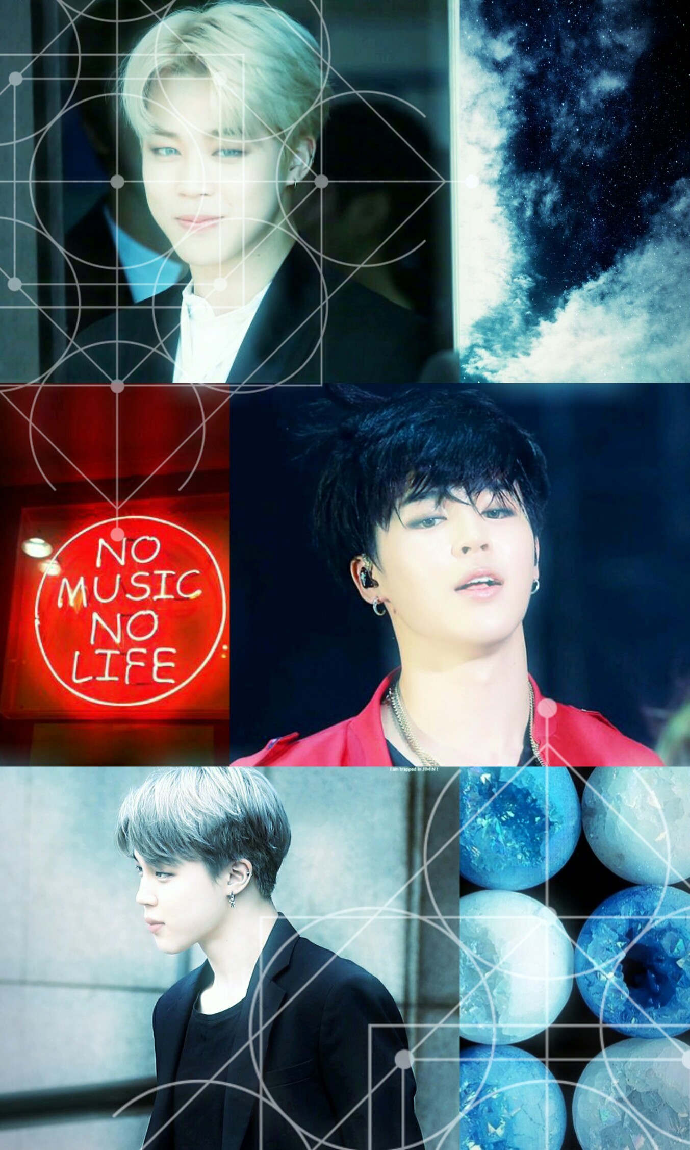 Jimin, BTS, No Music No Life, Collage, Full HD, schermata di blocco del cellulare