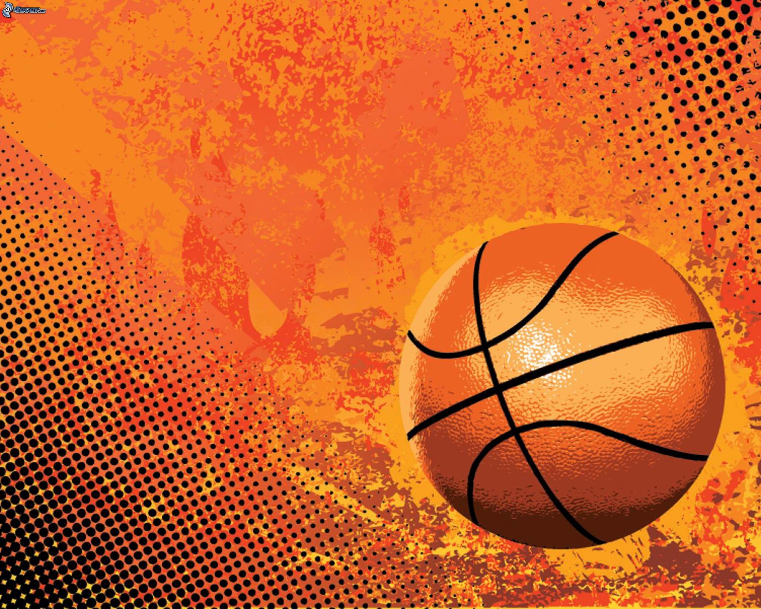 Pallone da basket, Grunge, Arancione, Illustrazione, 2K, sfondo Windows 11