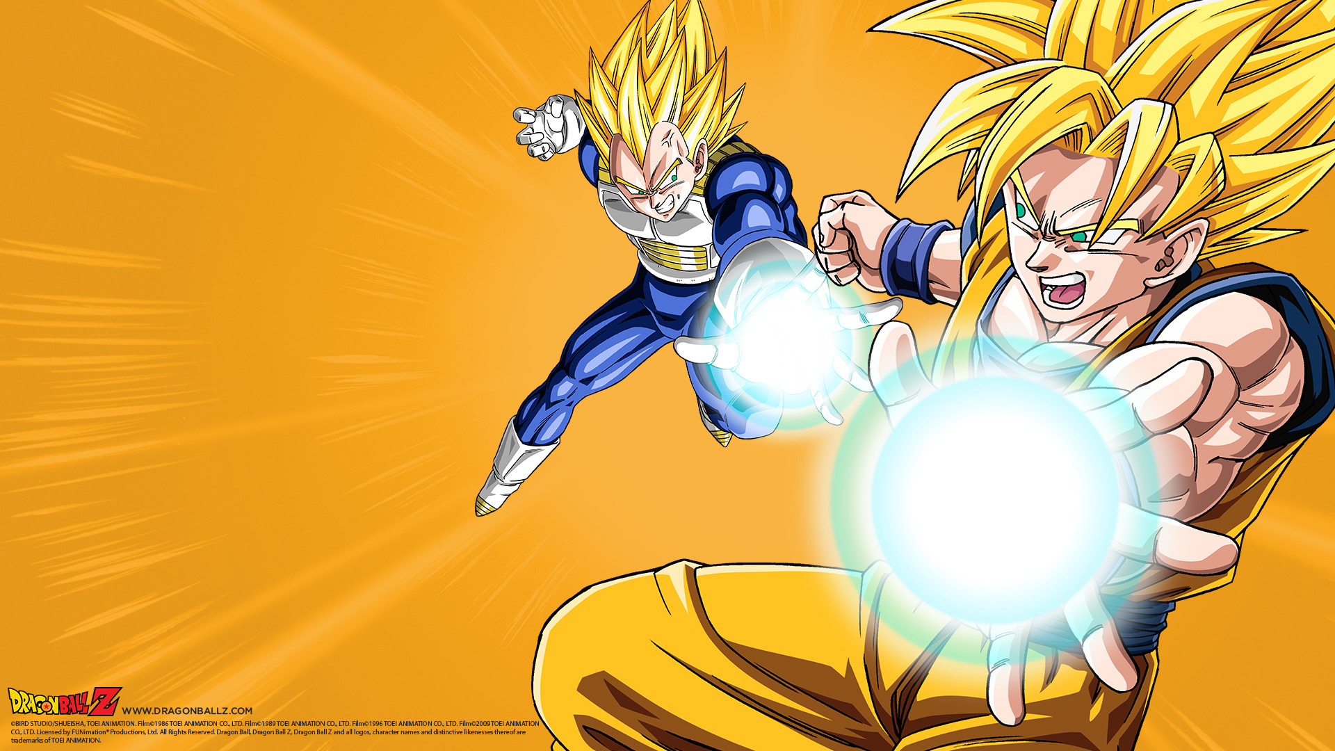 Goku, Vegeta, Dragon Ball Z, Super Saiyan, Combattimento, 1920x1080, immagine di sfondo