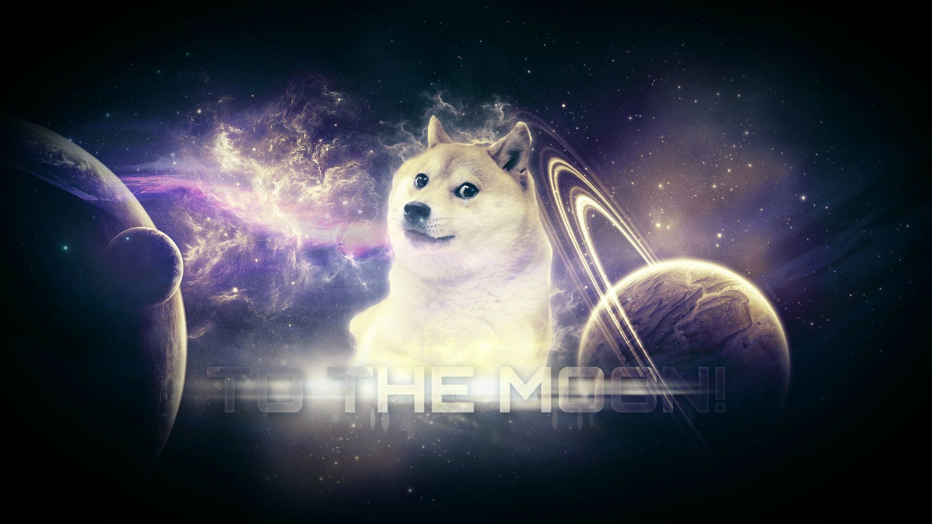 Doge, To the Moon, Pianeti, Spazio, 1920x1080, immagine di sfondo